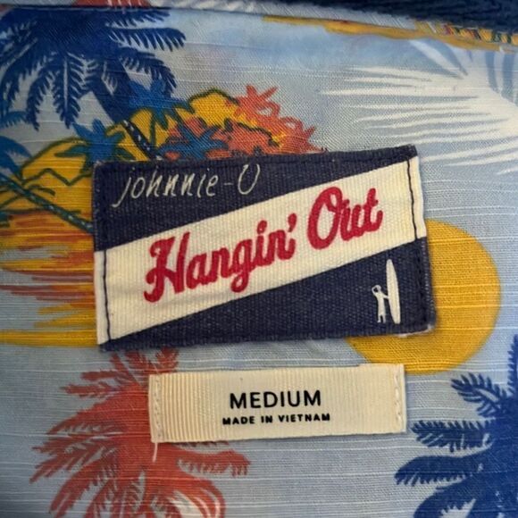 Johnnie-O Hangout Short Sleeve Island Vibe Button Up Sz. M - Picture 2 of 8